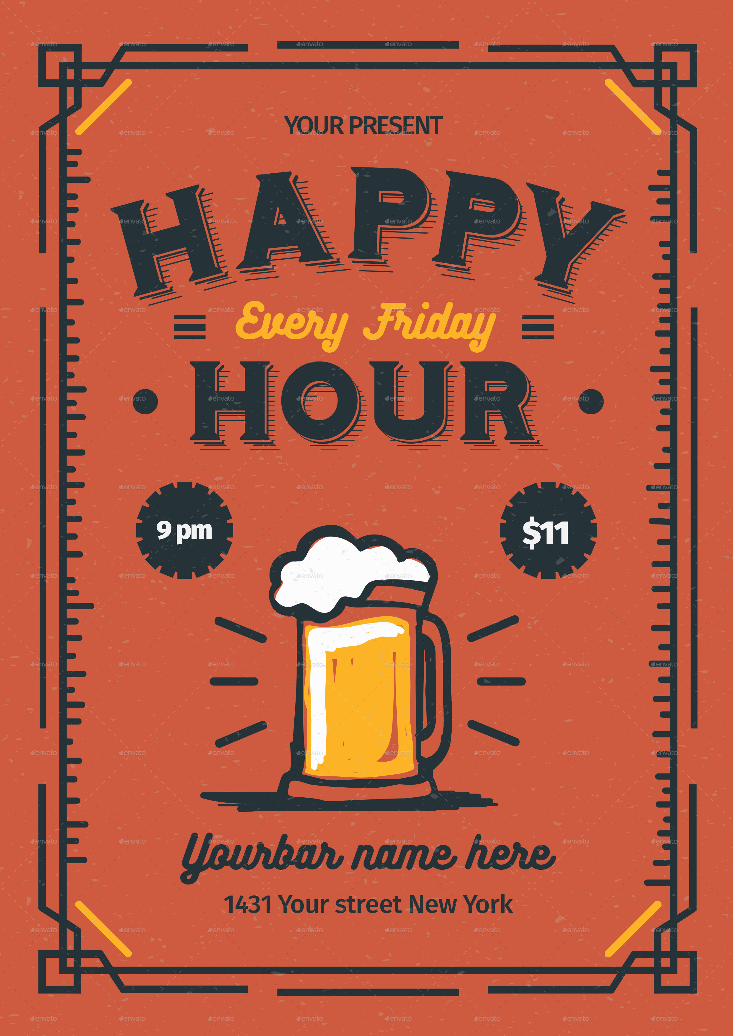 Happy Hour Flyer Print Templates GraphicRiver   03 Happy Hour Flyer 